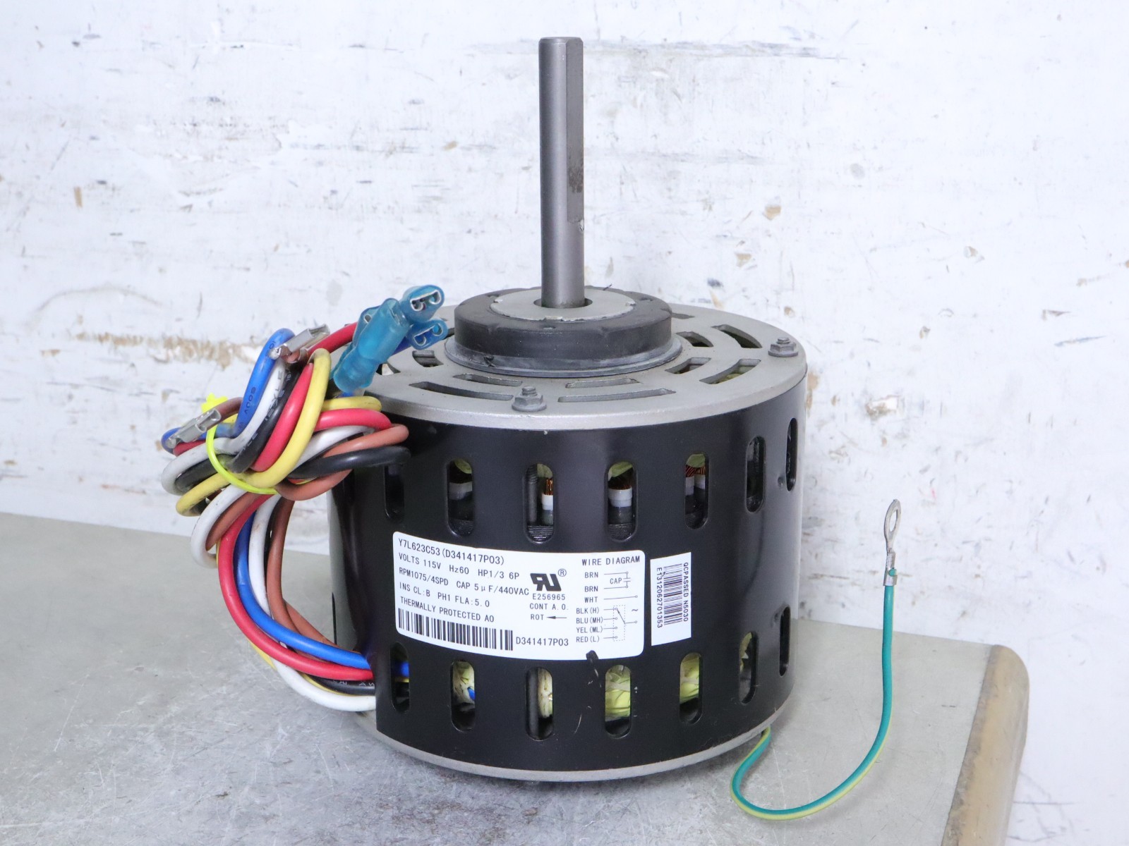 Zhongshan Broad-Ocean Blower Motor D341417P03 1/3HP 1075RPM 4SPD 115V Y7L623C53