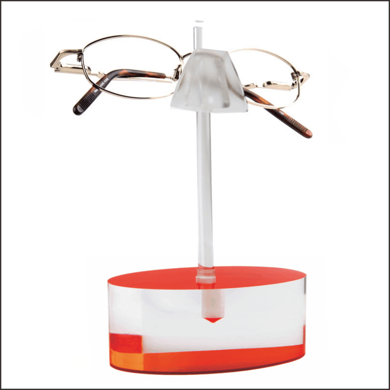 Optical Display - d4.RED - Single Oval Eyewear Display in Red