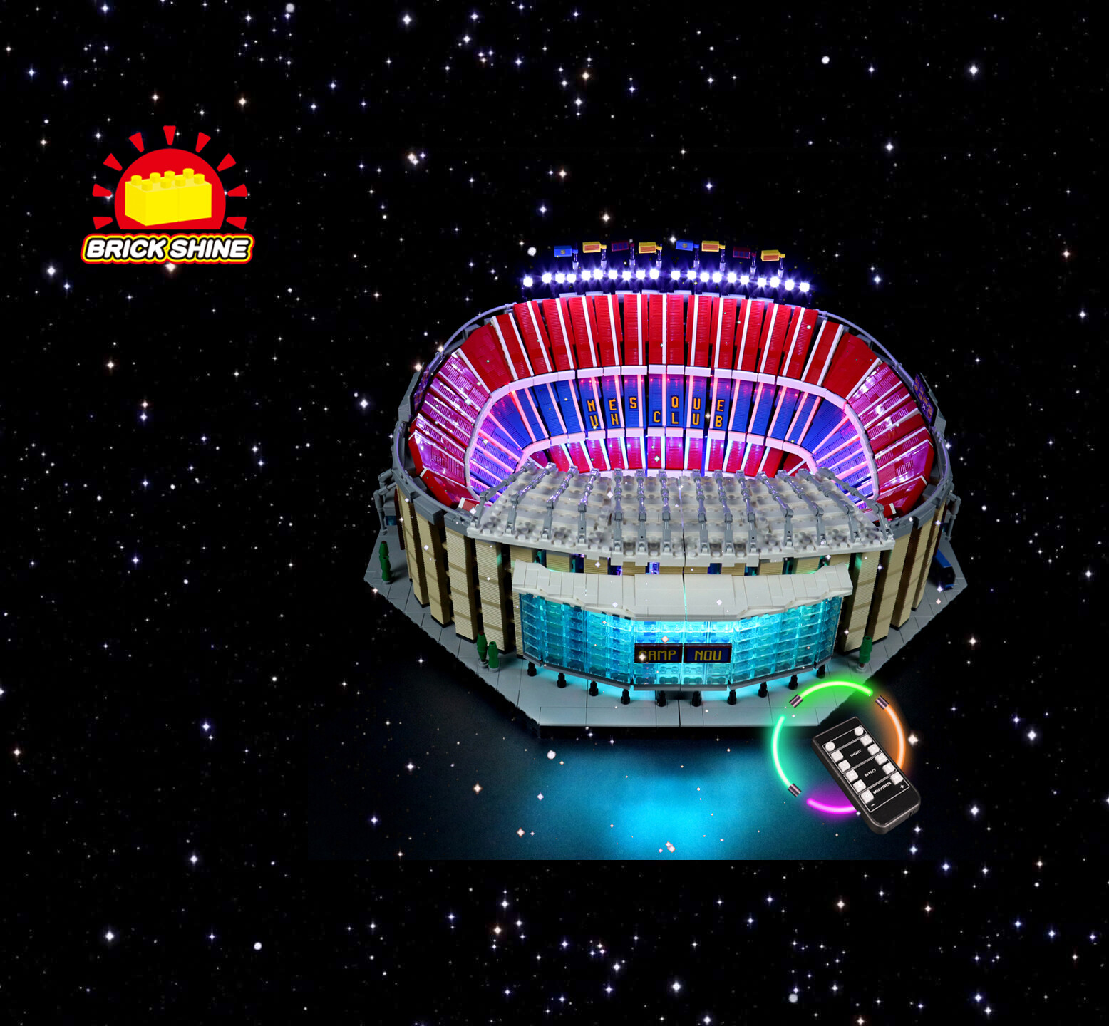 Brick Shine- GC Light Kit for Lego Camp Nou – FC Barcelona 10284 (New Design)