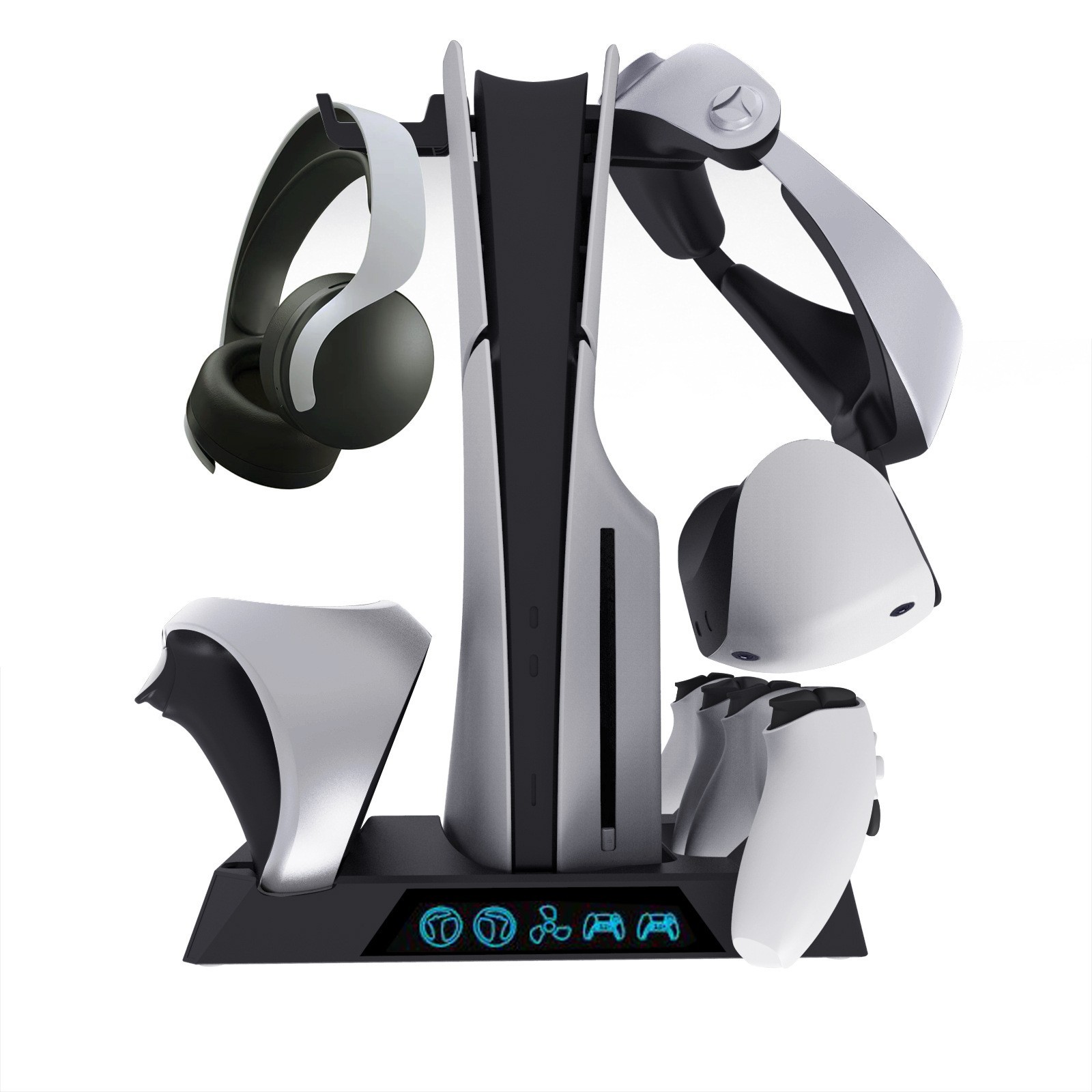 Cooling Station Stand for PS5 Slim with PSVR2 Controller Charging Station