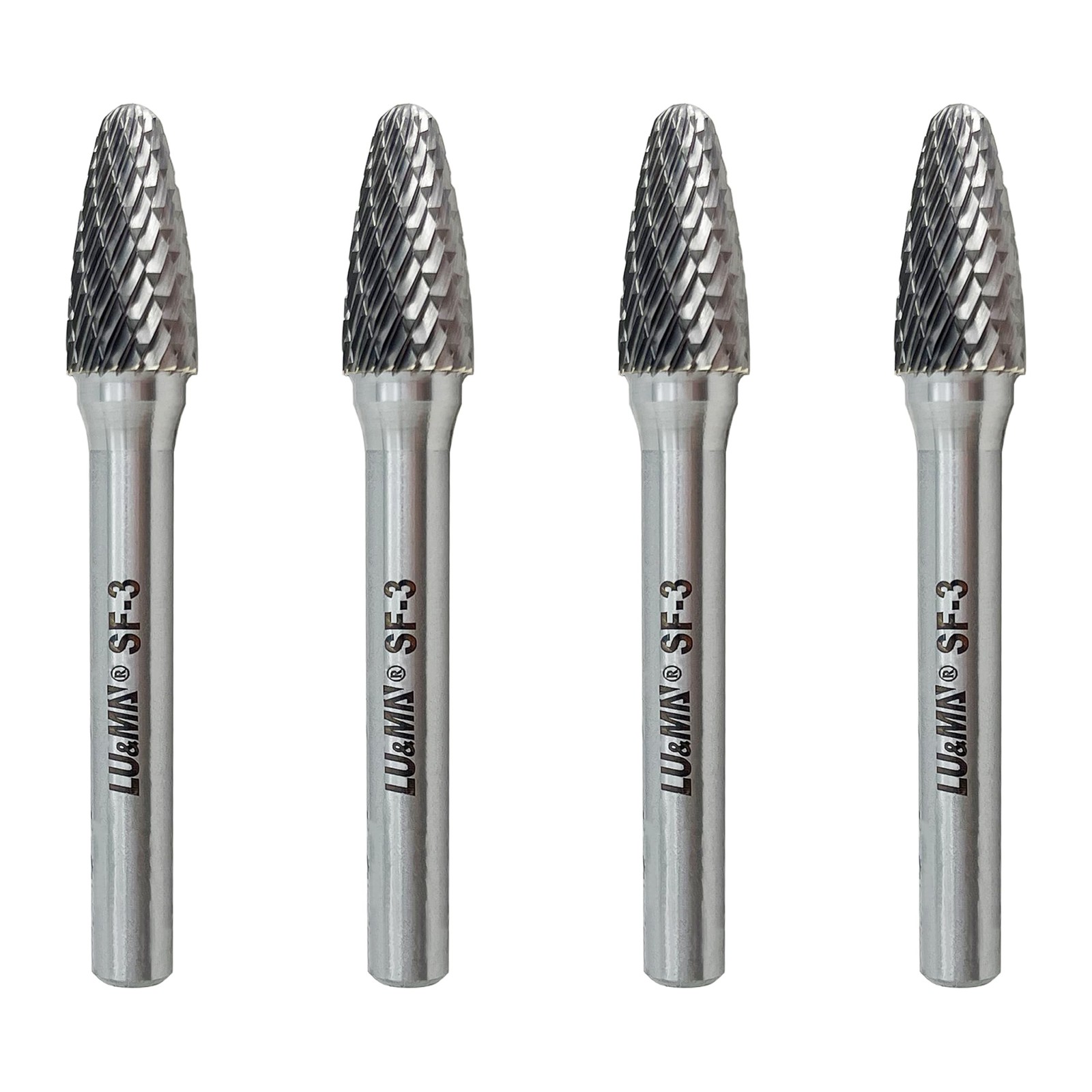 SF-3 Tungsten Carbide Burr Tree Shape Radius End Double Cut Rotary Burr File ...
