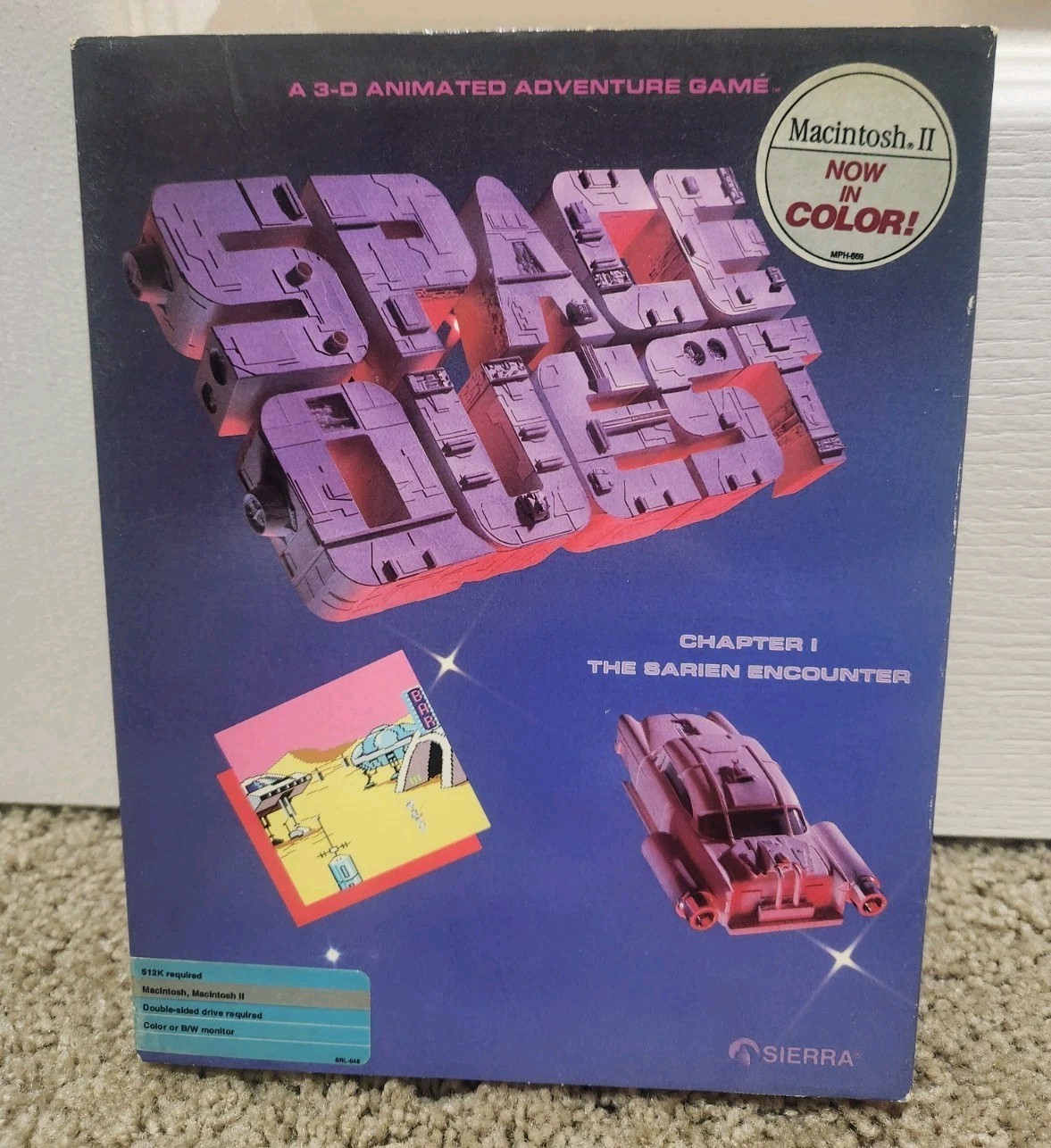 Space Quest Sarien Encounter Sierra PC Macintosh 1987 Empty Box & Manual Only