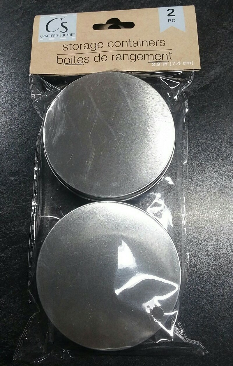 2pk 2.9" Round Metal Storage Containers Crafts Trinkets Survival Kits Fishing