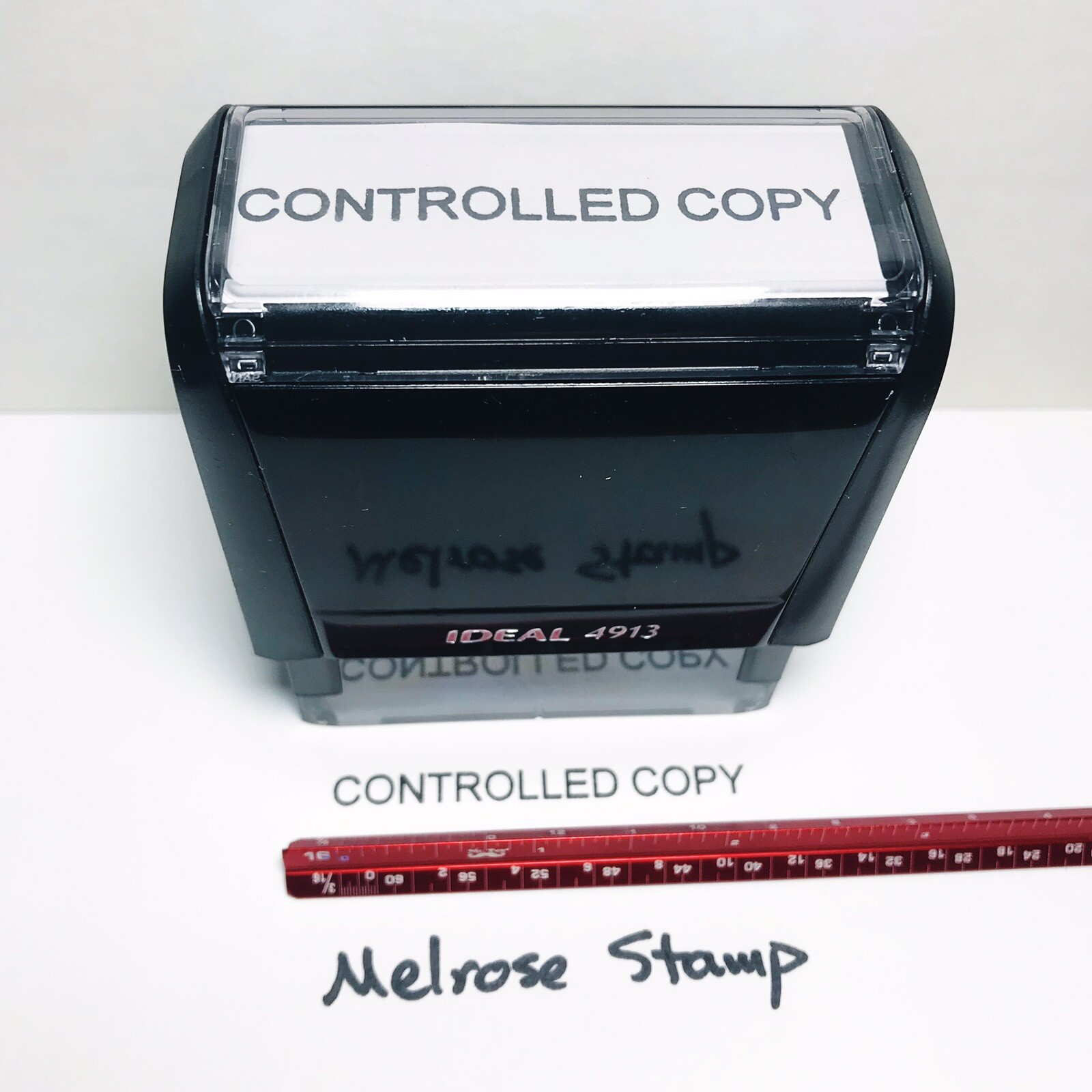 Controlled Copy Rubber Stamp Black Ink Self Inking Ideal 4913