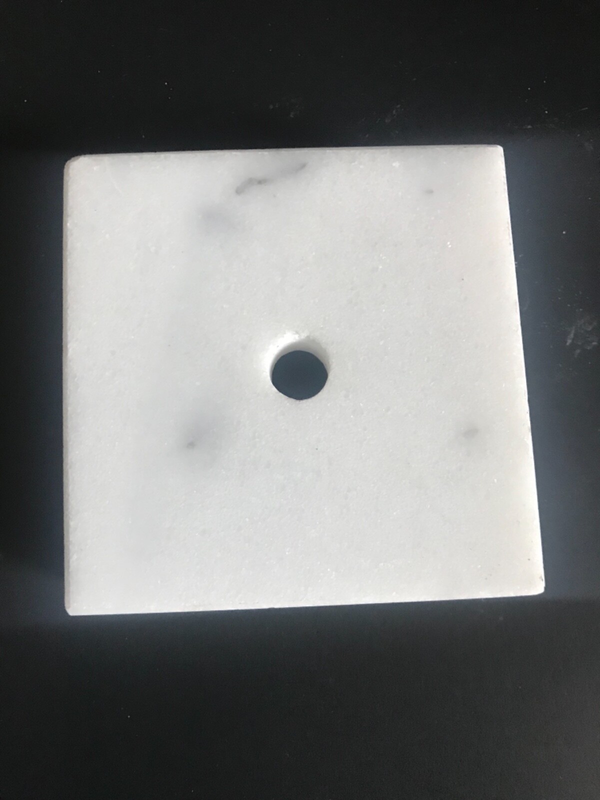 22 Count - 3X3x1 Marble Bases Trophy Bases Countersunk Holes White w/ Gray Veins