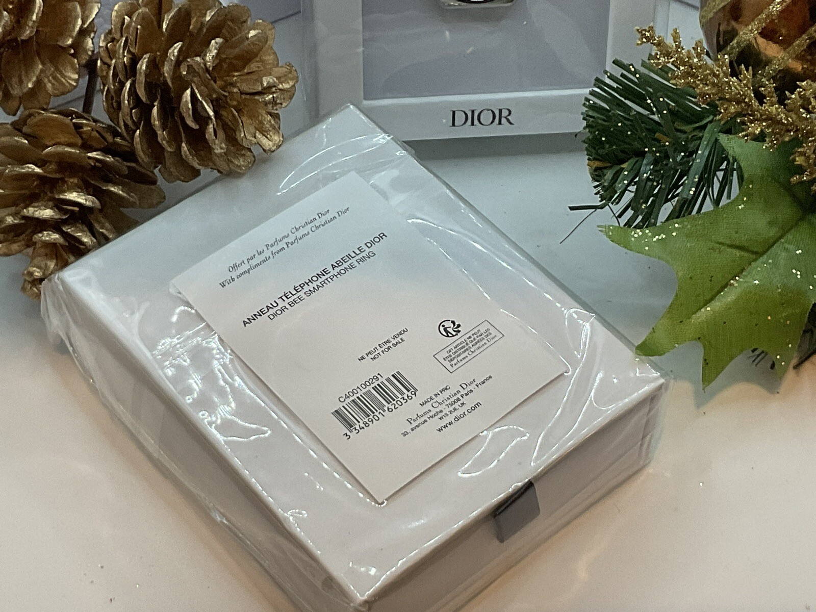 🎄Authentic DIOR Smartphone Ring Holder/Stand • Silver • NEW • DIOR Box 🎄