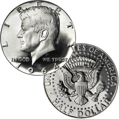90% Silver Kennedy Half Dollars ($1 FV)