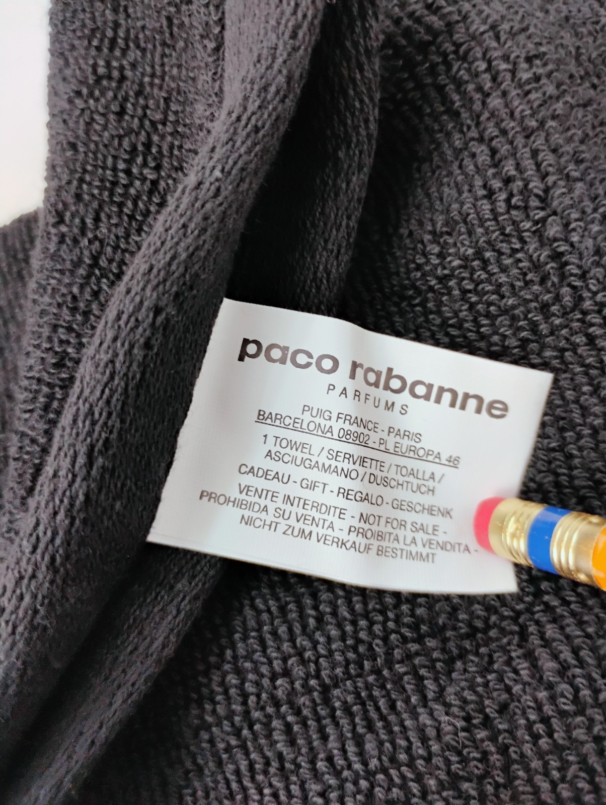 Paco Rabanne Invictus Black Towel NWOT