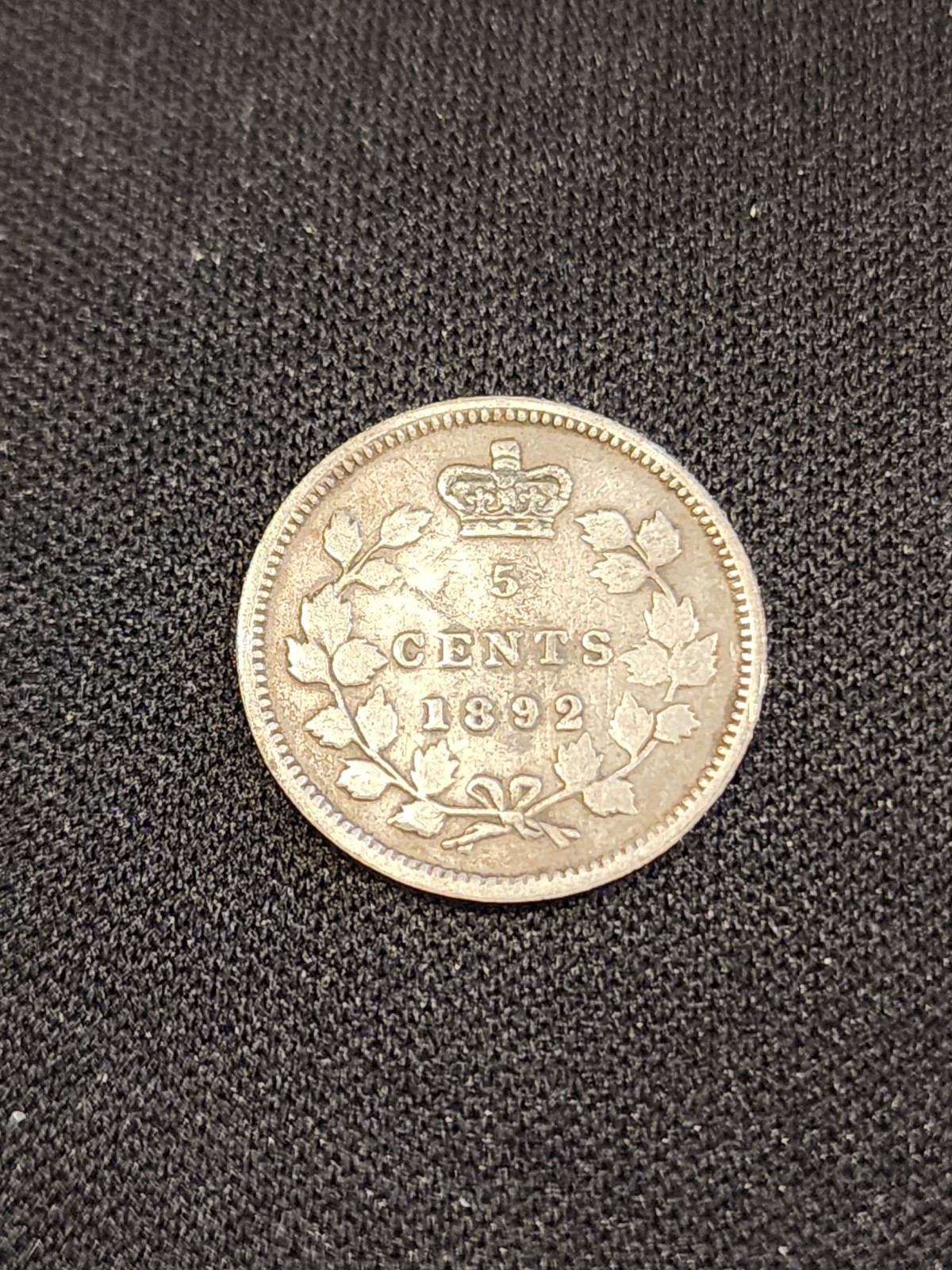 1892 Canada 5 Cents Silver Coin