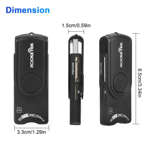 7-in-1 USB Smart Card Reader Micro SD MS SIM Memory Adapter for Computer CA
