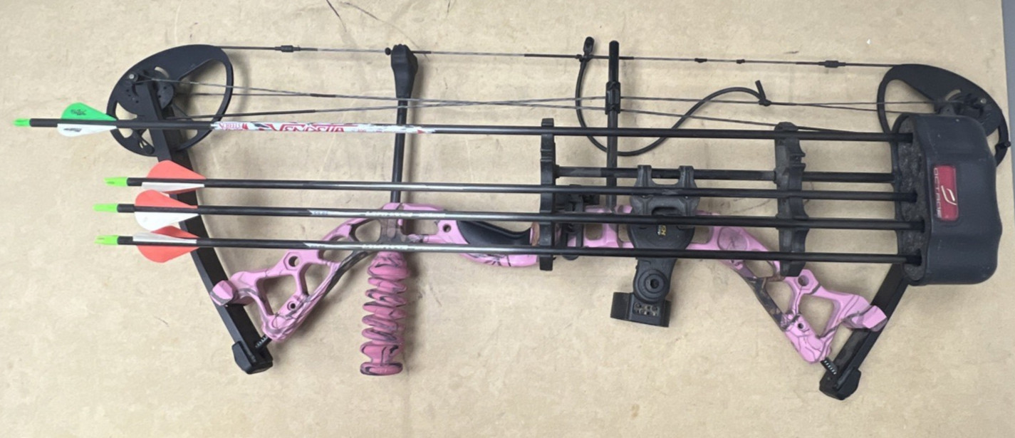Diamond by Bowtech Infinite Edge Pro RH Compound Bow 5-70lb 26in Draw Pink Camo