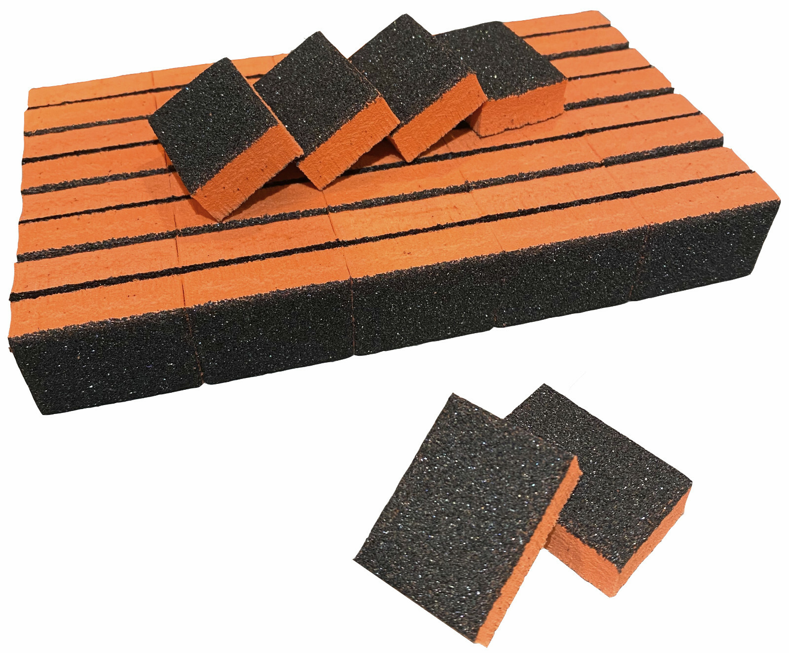 40pcs Disposable 80/80 Black Grit Orange Sanding Mini Small Buffer Blocks lot