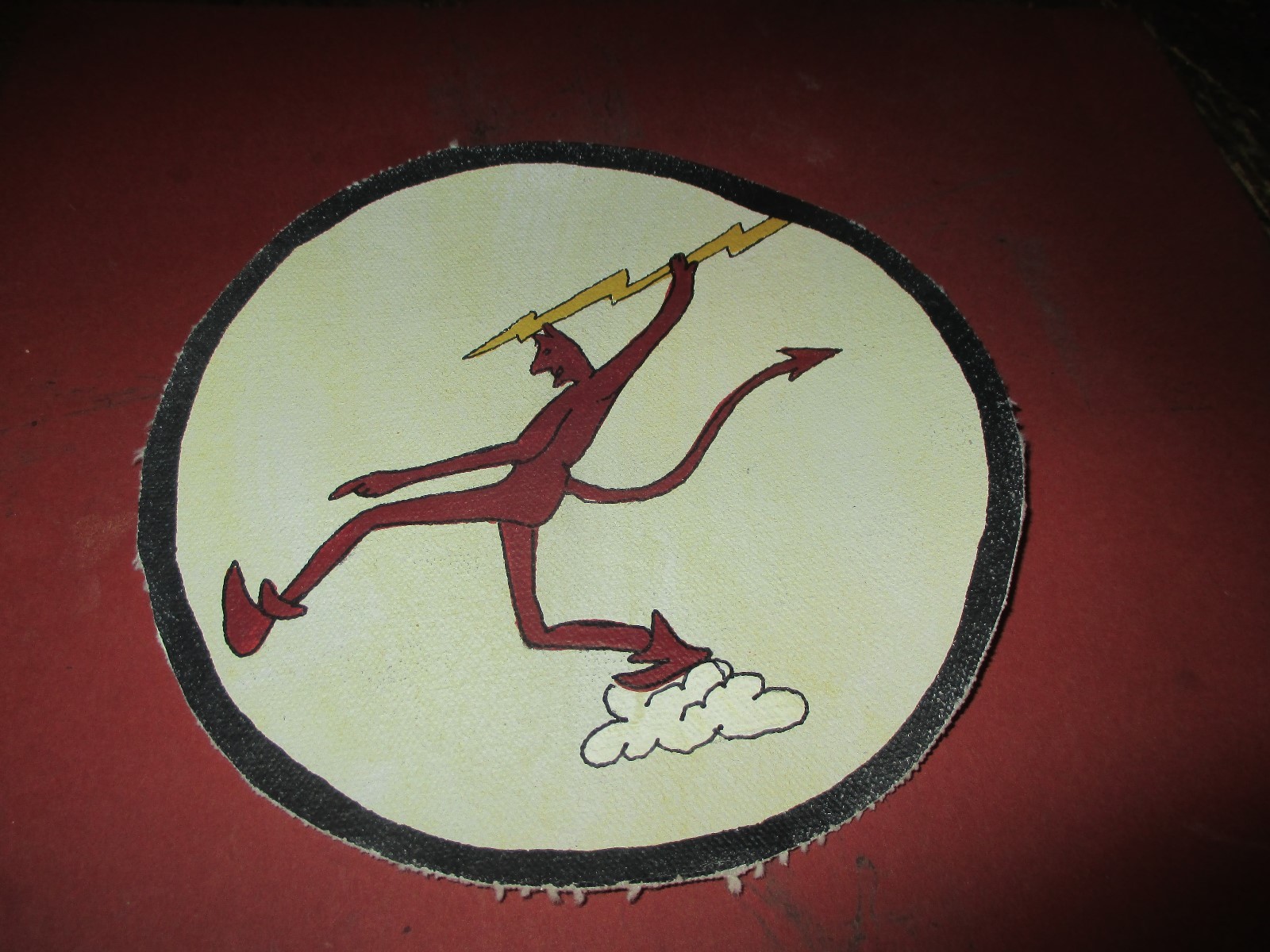 WWII USAAF 40 TH PURSUIT / FIGHTER SQ 35 FG DEVIL WITH LIGHTING BOLT  5AF PATCH