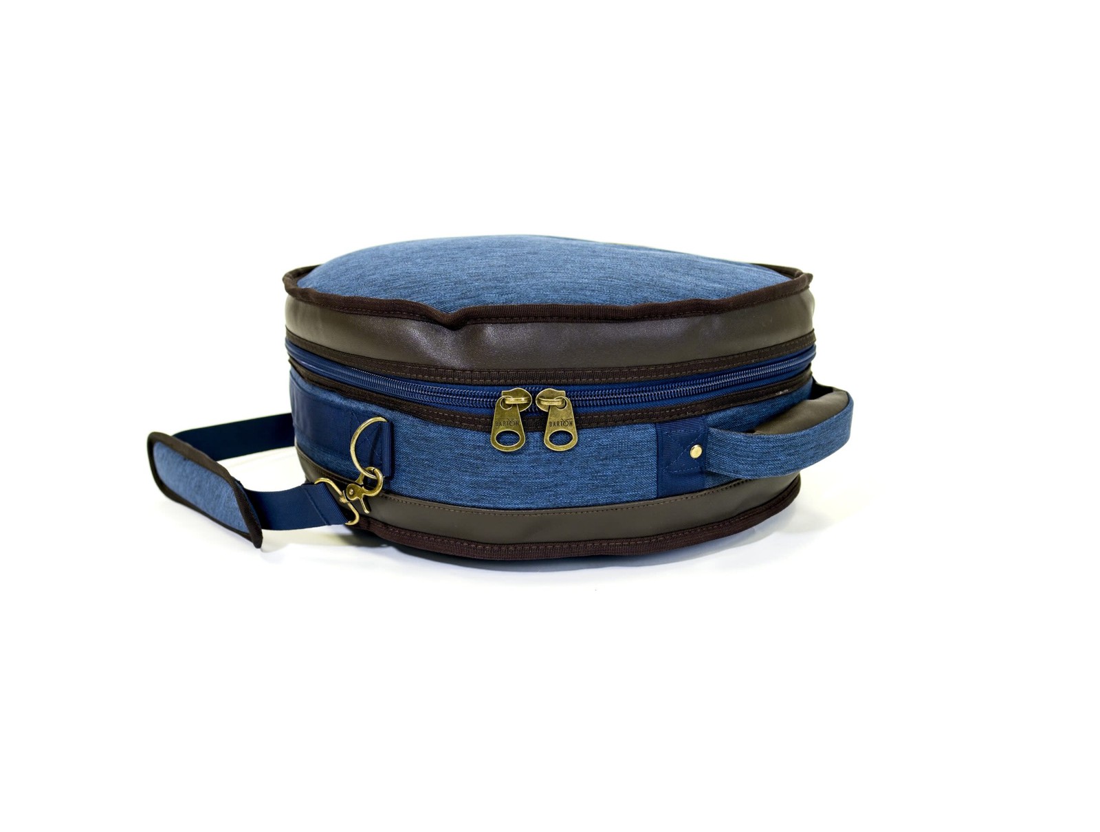 Barton GSP Premium Snare Drum Bag, 14" x 5", Blue & Brown Oxford