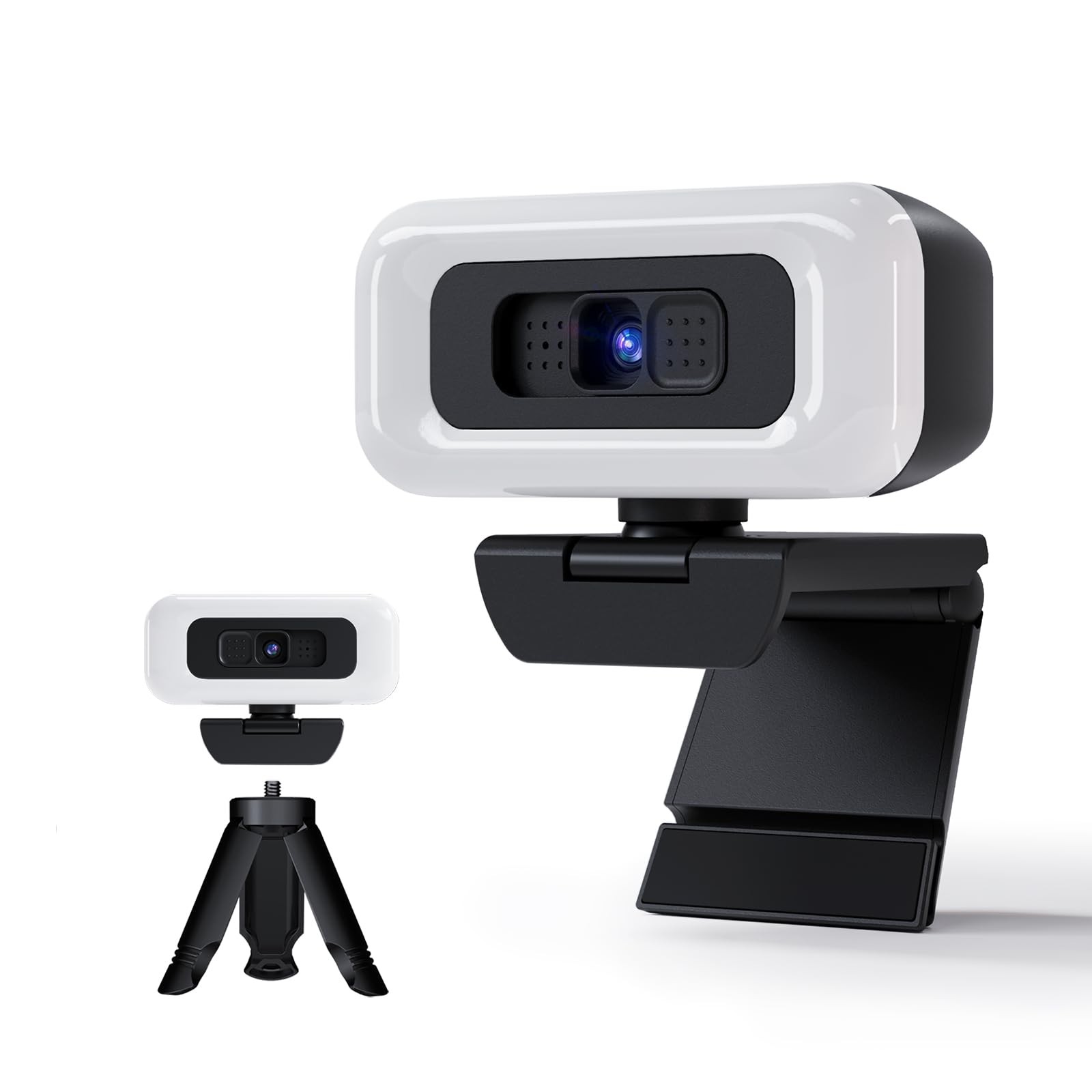 Webcam with Light, 1080p Webcam for PC with Microphone, USB Computer Camera f...