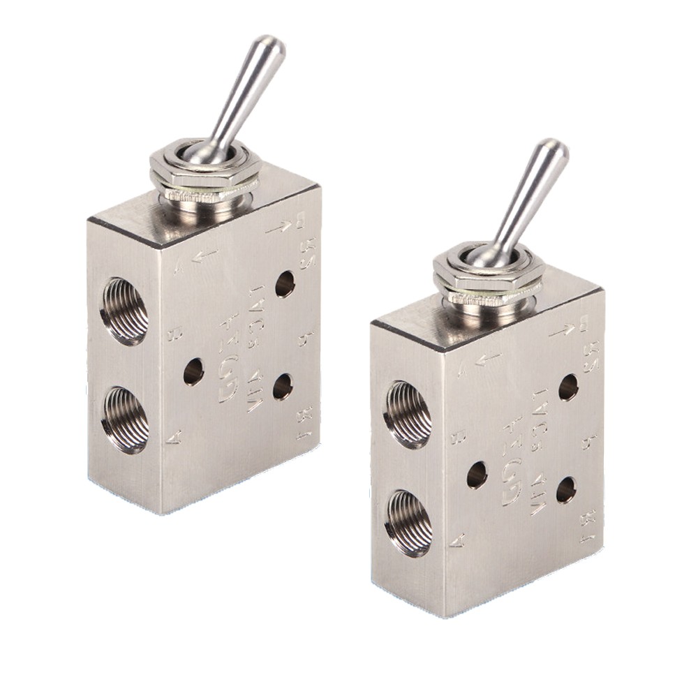 2PC 1/8" Air Pneumatic 2 Position 3 Way ON OFF Switch Knob Toggle Valve TAC2-31V