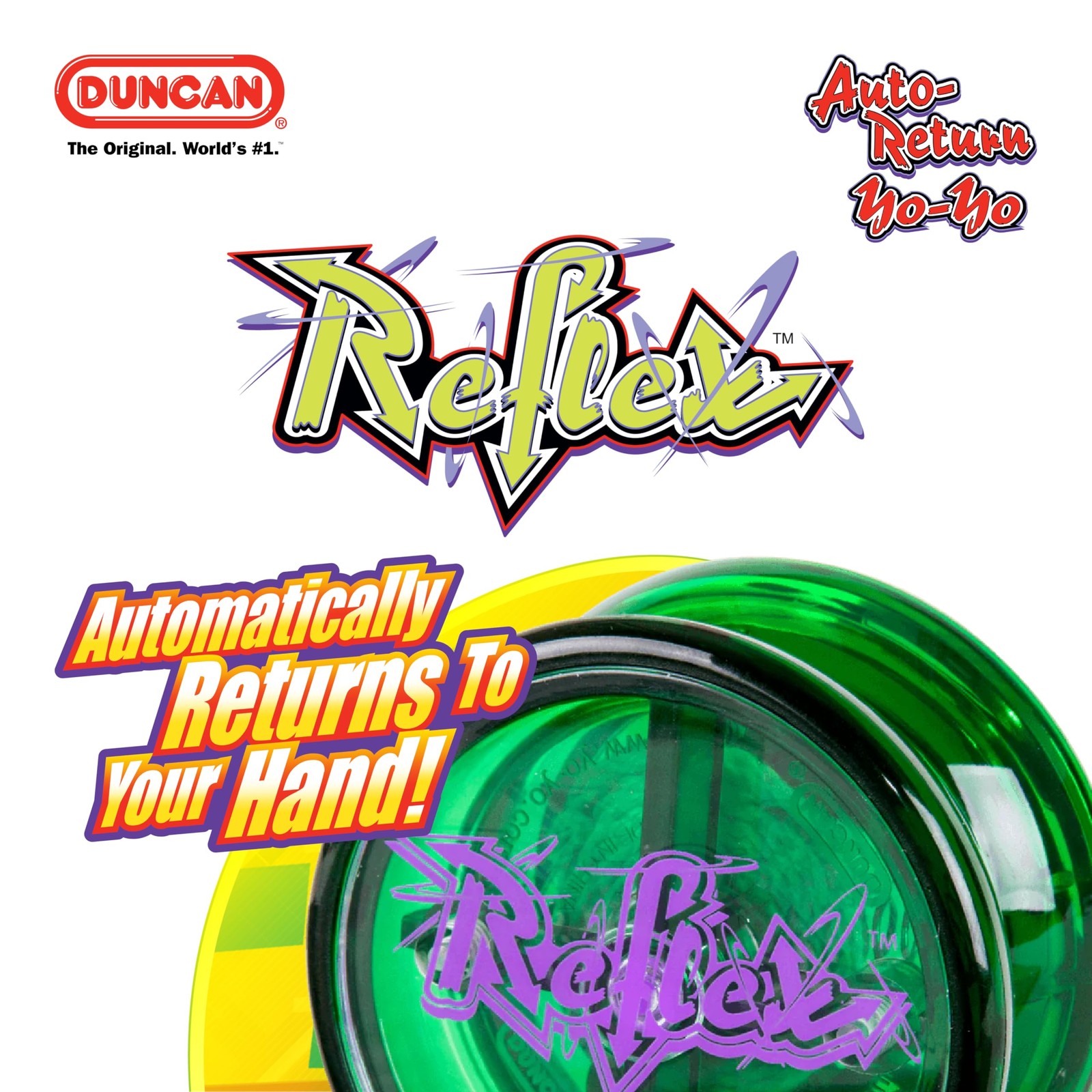 Duncan Toys Reflex Auto Return Yo-Yo, Beginner String Trick 2 inches, Green