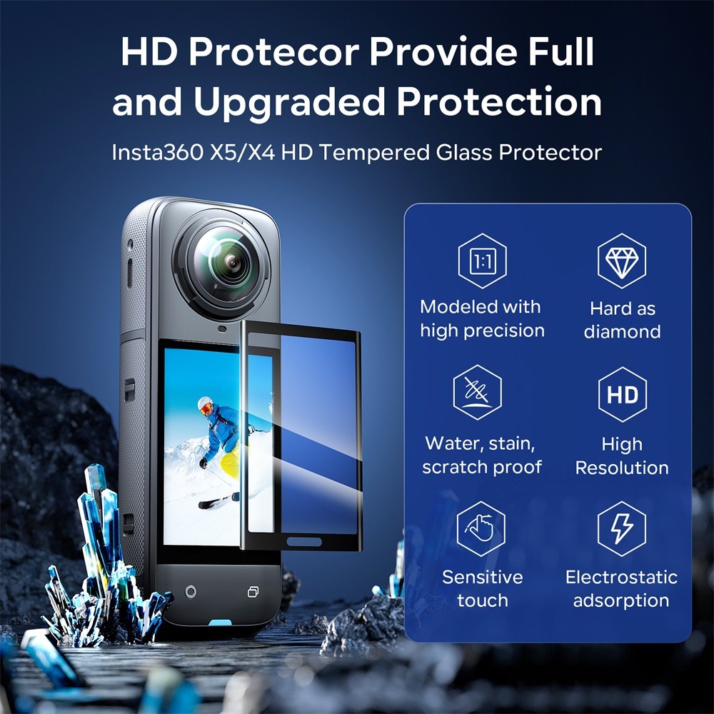 Camera Tempered Glass HD Protective Film For Outdoor Vlog For Insta360 X4 X5