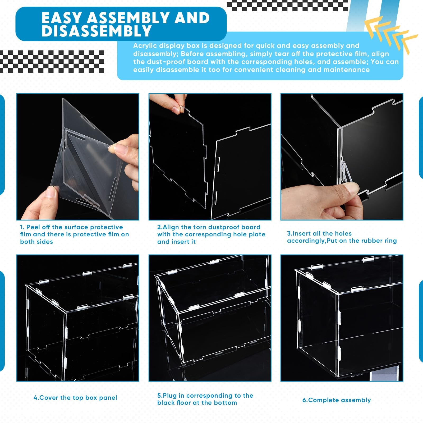 2 Pcs Acrylic Model Car Display Case 1: 24 Scale Clear diecast Display Boxes ...
