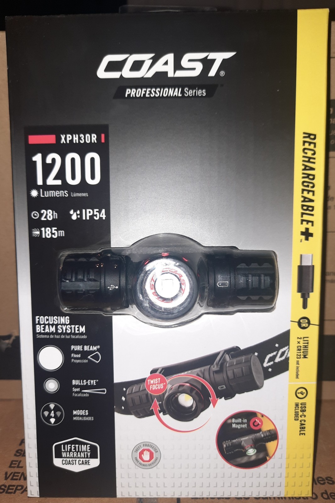 Coast XPH30R 1200 Lumen Rechargeable Dual Power Magnetic LED Headlamp -FREE SHIP