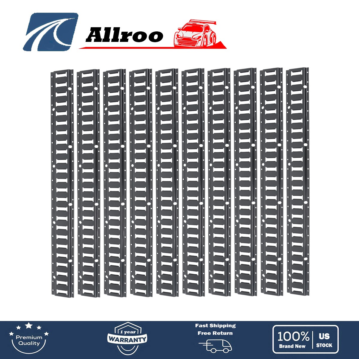 For Trailers Carbon Steel Black Replacement 10 Pack 4' E Track Tie Down Rail Kit