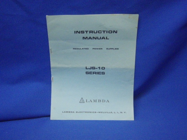 Lambda LJS-10 Series Instruction Manual