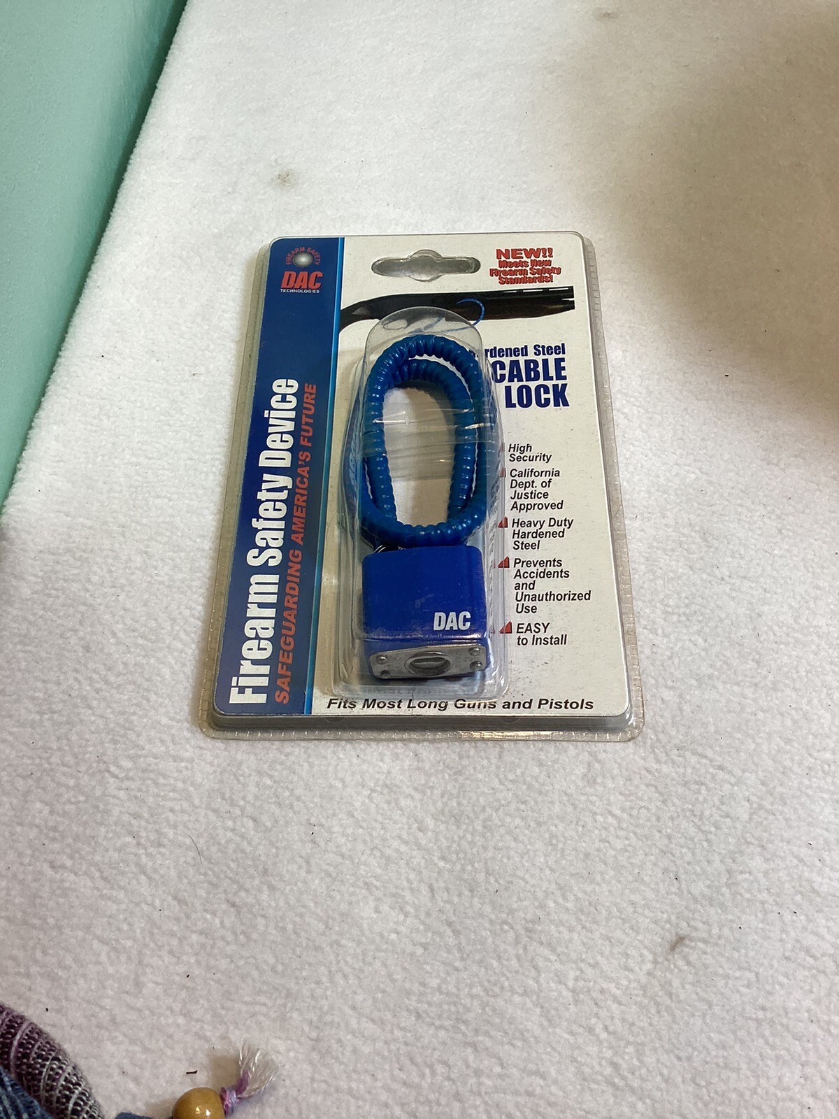 DAC TECHNOLOGIES HARDENED STEEL CABLE GUN LOCK CALIFORNIA DOJ APPROVED New