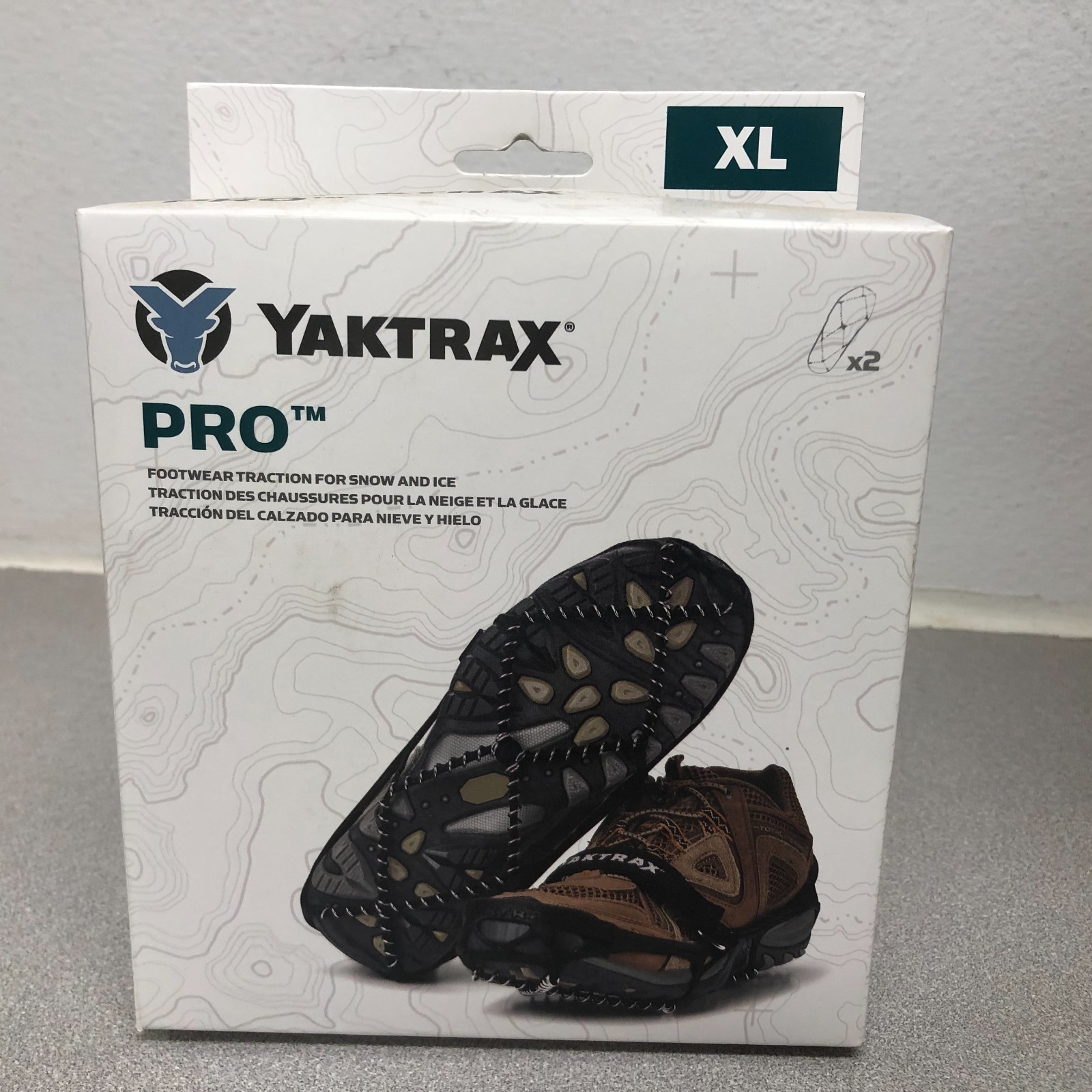 Yaktrax Pro 08615 Unisex Rubber/Steel Snow and Ice Traction Black XL