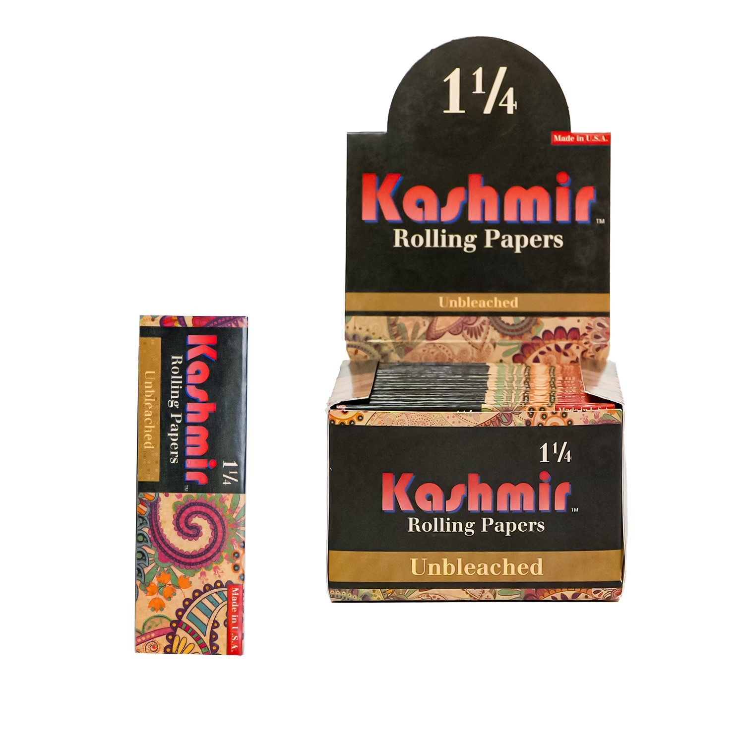 Kashmir Unbleached Rolling Papers 1 1/4 Size 800 Leaves (25 Pack Box)