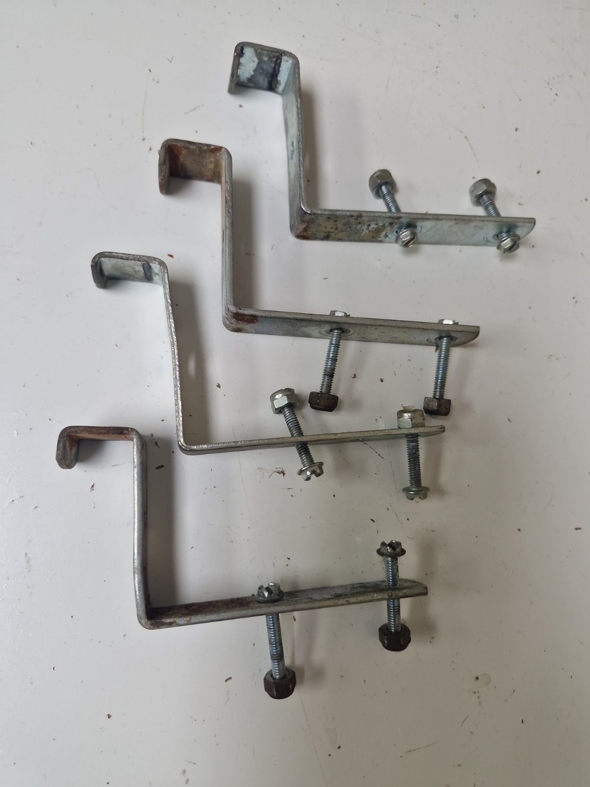 2 Pair Williams Pinball Playfield Hooks Hanger brackets - WITH Apron Screw Holes