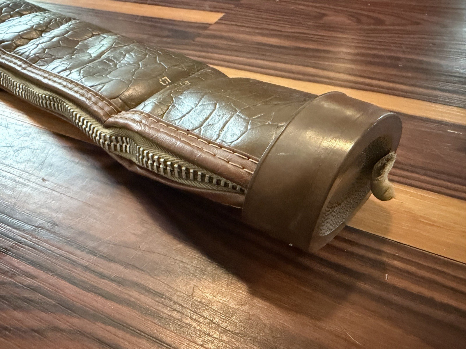 Vintage Rifle Case 52” Long Boyt Crocodile Alligator Pattern Soft Fur Lining