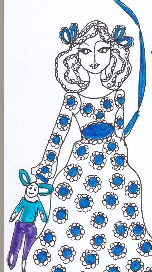 Roz Jennings - A4 Fashion Drawing - Pen & Ink SIGNED Original 1970s (3)