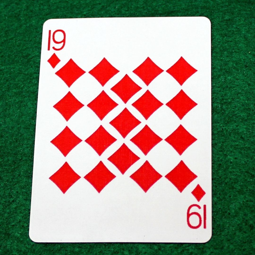 19 of Diamonds, Bicycle Printed Gaff Card, Red