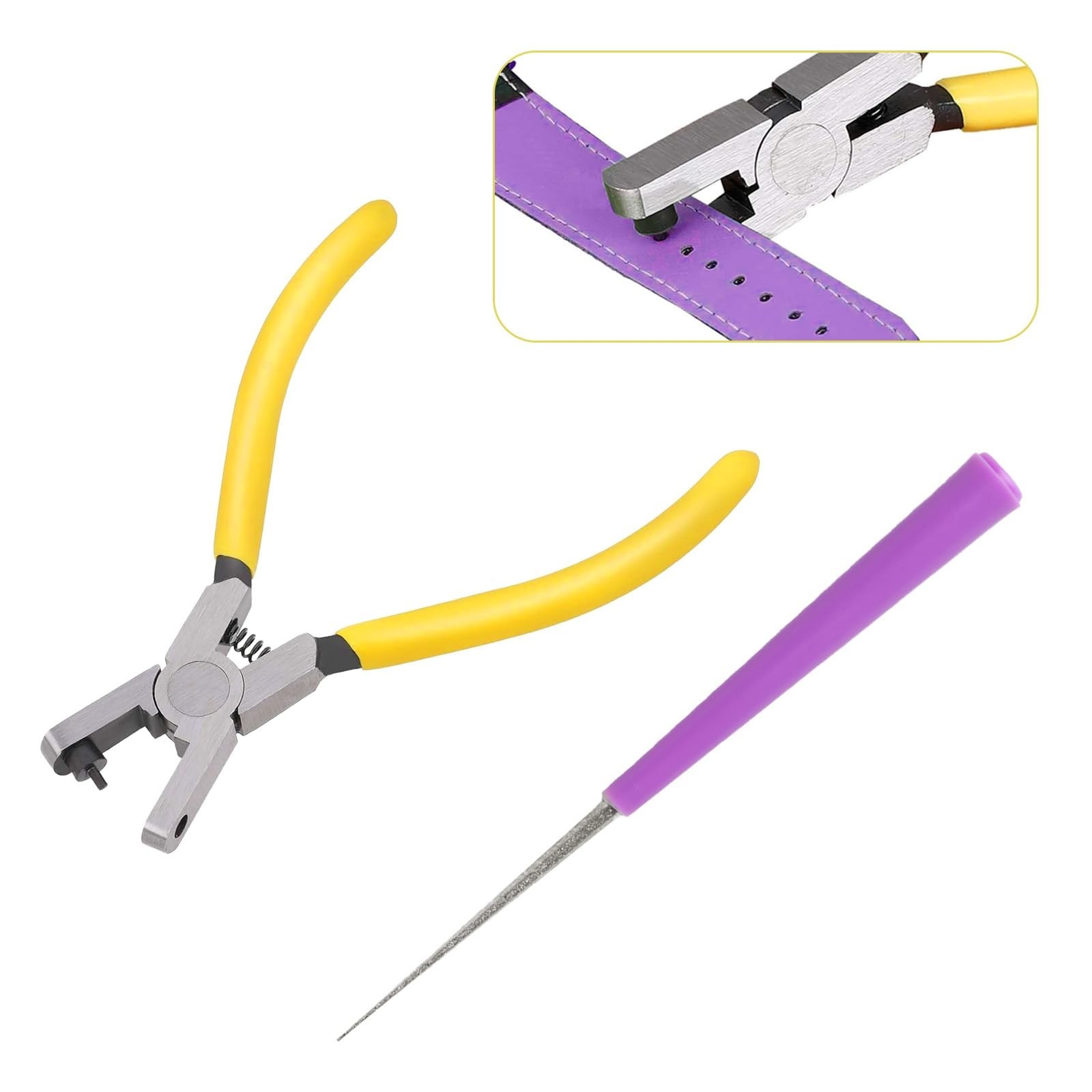 2PCS Band Leather Punching Pliers 2.0mm Belt Punch Tool for Belt Punching Too...