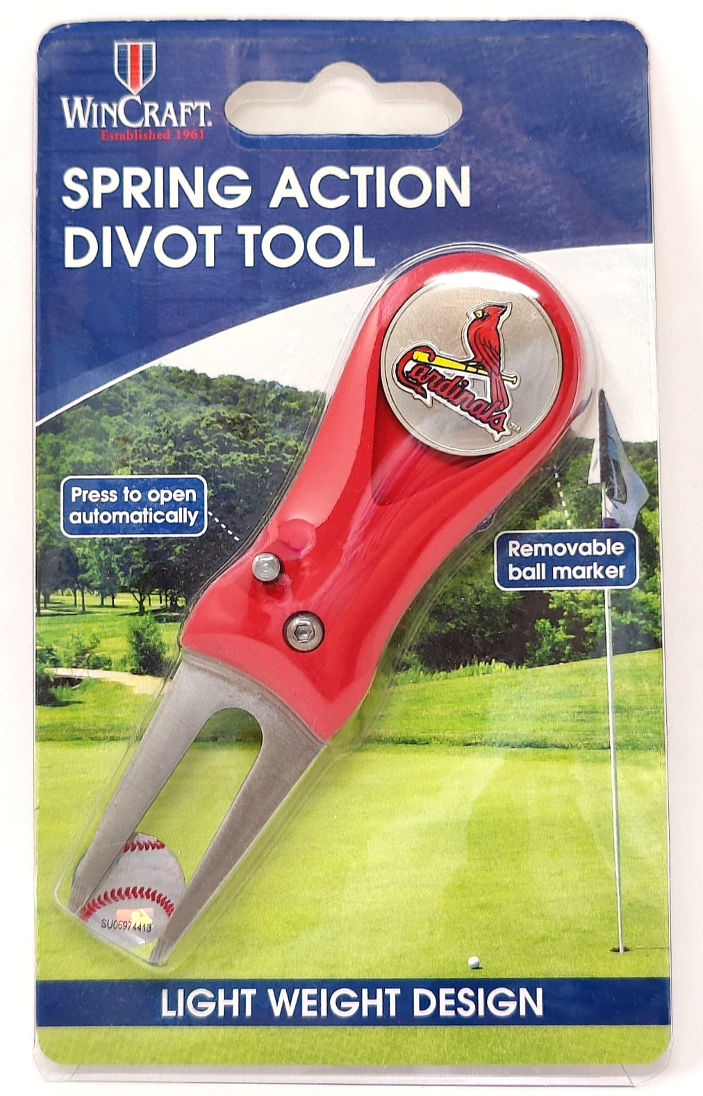 ST. Louis Cardinals MLB Golf Ball Marker and Spring Action Divot Tool NEW
