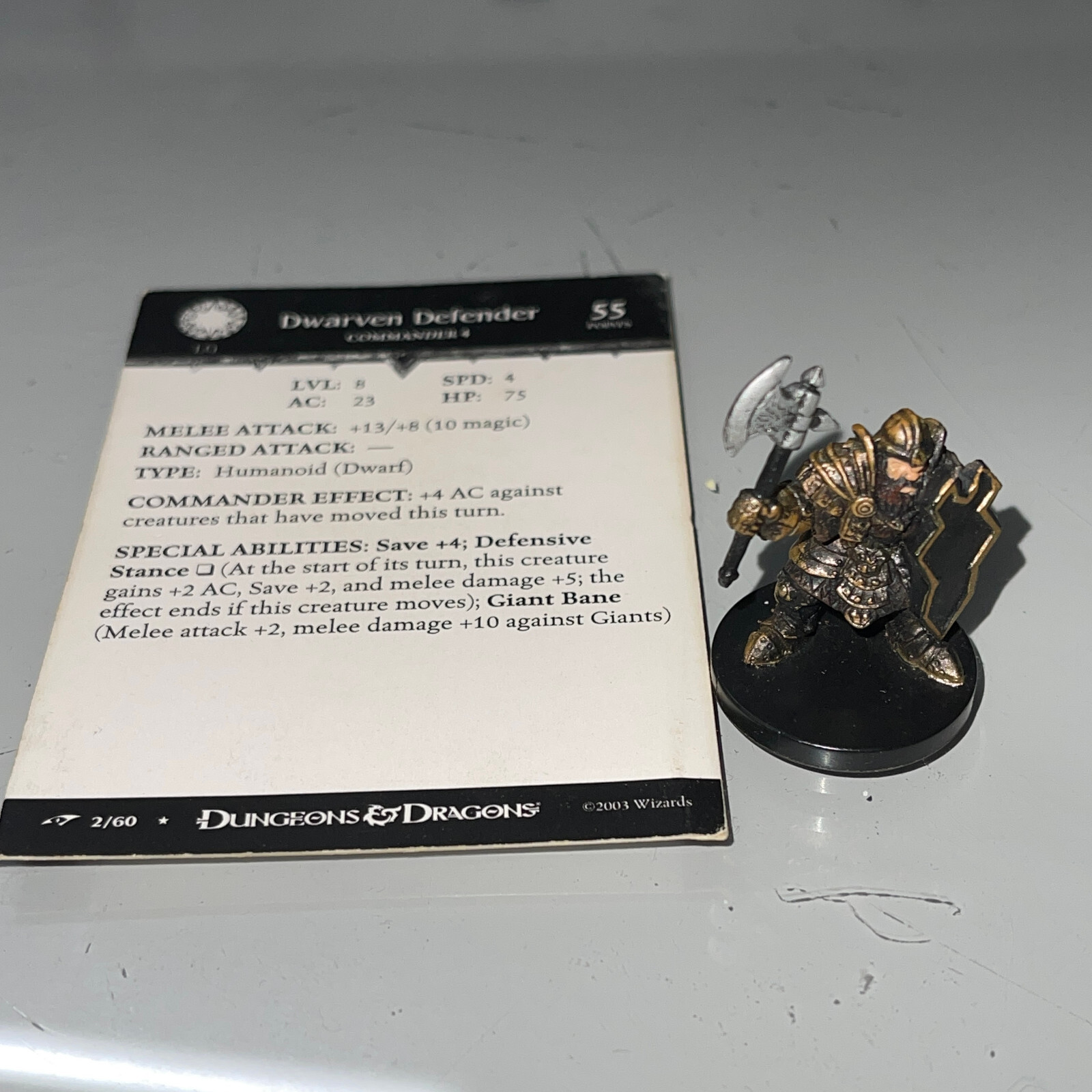 Dungeons & Dragons D&D Miniatures Dragoneye DWARVEN DEFENDER #2 Dwarf