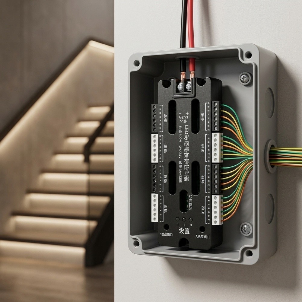 32Channel LED Stair Light Controller with Motion Sensor Indoor DC12V24V