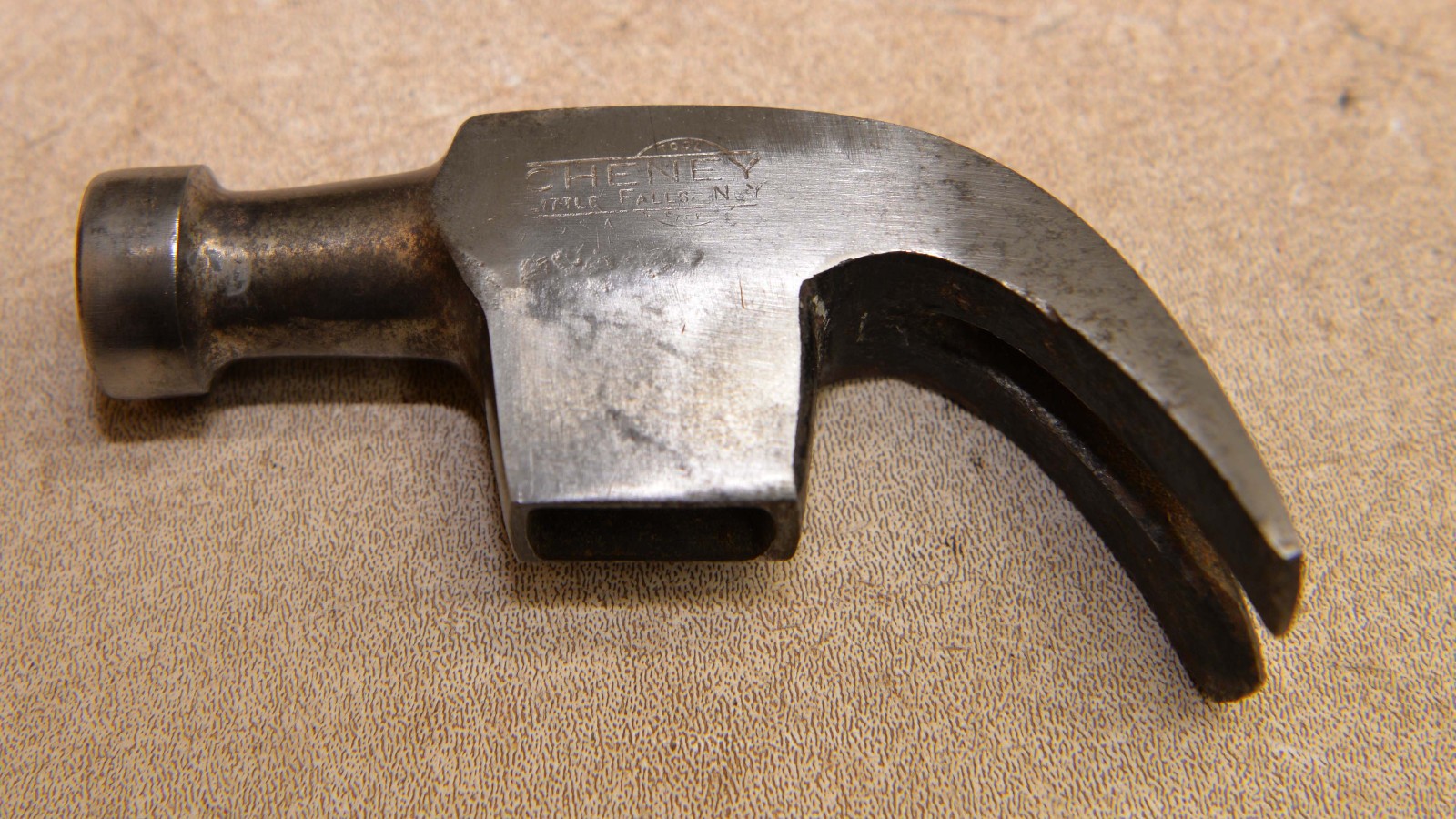 Nice Cheney Little Falls NY nail holding hammer head 16 oz strong logo tool