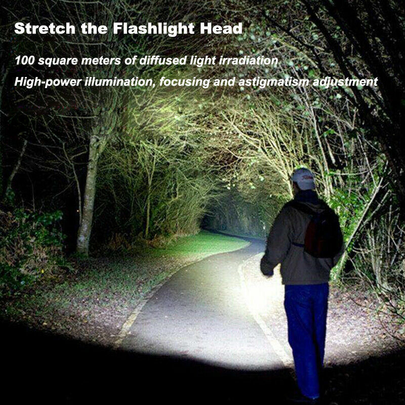 LED Tactical Flashlight Super Bright Mini USB Rechargeable Camping Flashlight US