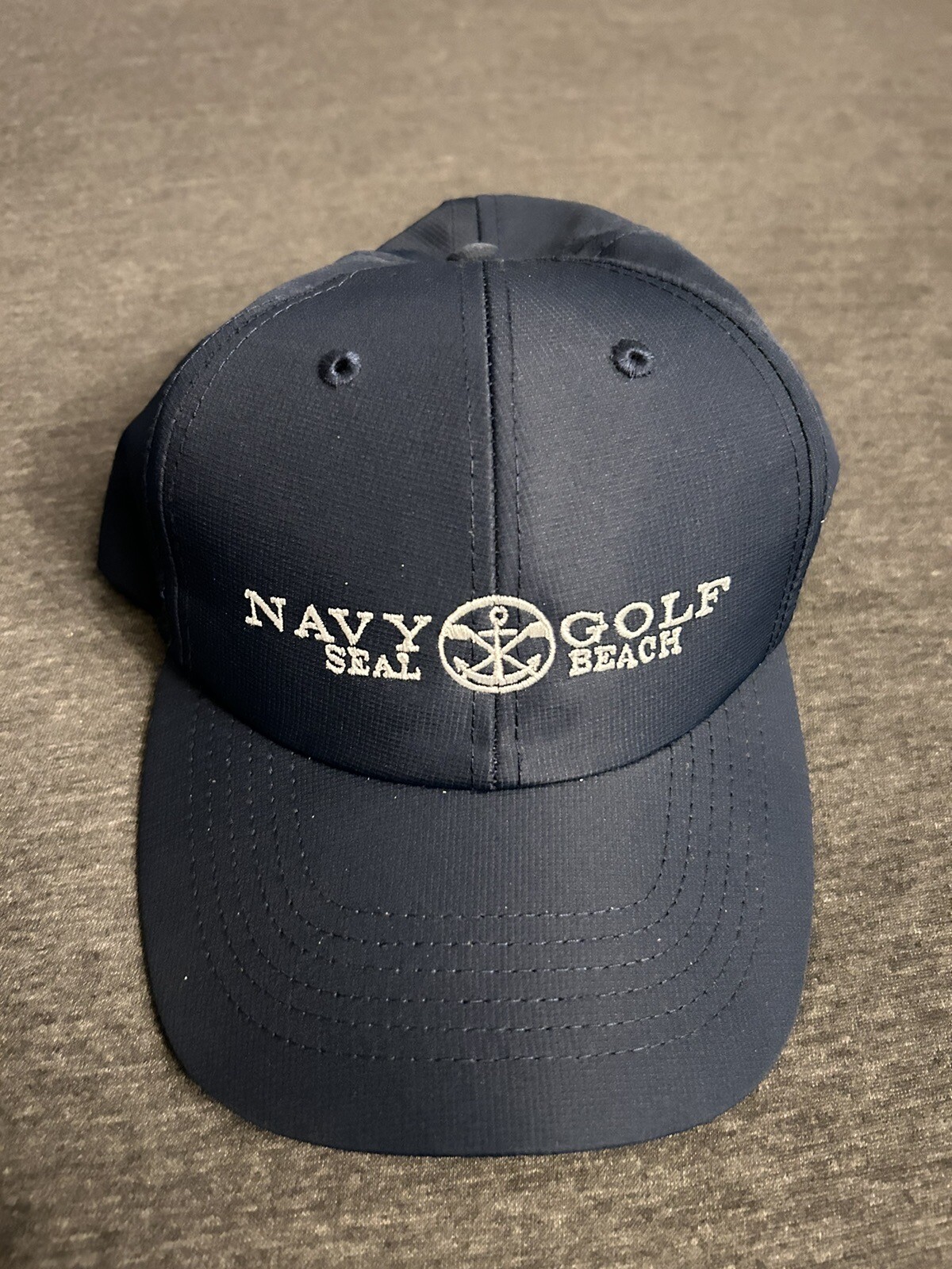 Navy Golf Seal Beach Hat OSFM Adjustable Blue Design Ships Free