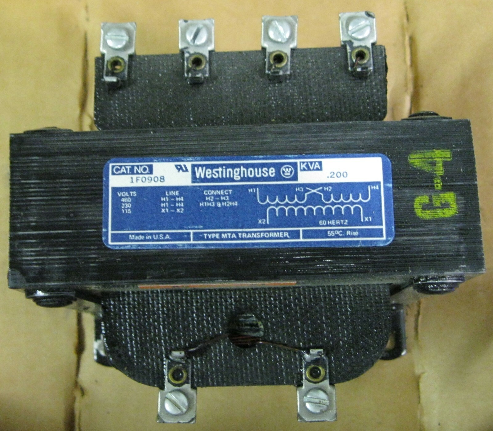 Westinghouse 1F0908 Voltage Transformer .200 KVA
