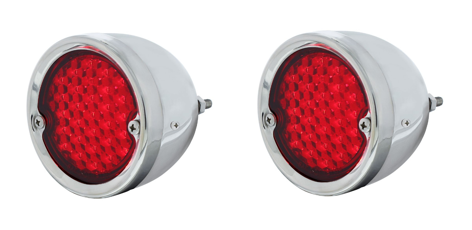Pair LED Tail Light Assemblies For 54-59 Chevy Stepside Truck Stainless Housing