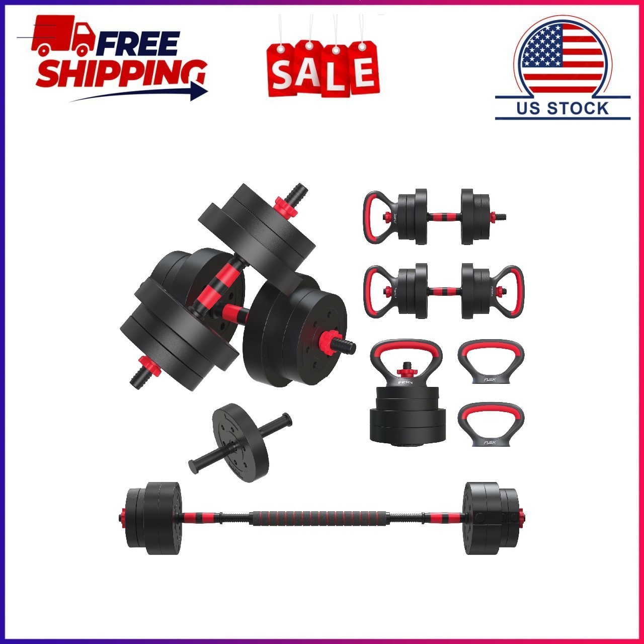 FitRx Smartbell Gym 5-in-1 Adjustable Dumbbell Set & Weight Set for Home Workout