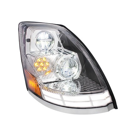 United Pacific 35894 Headlight R/H, Chrome, Led, With Abs Rear Housing, With Dua