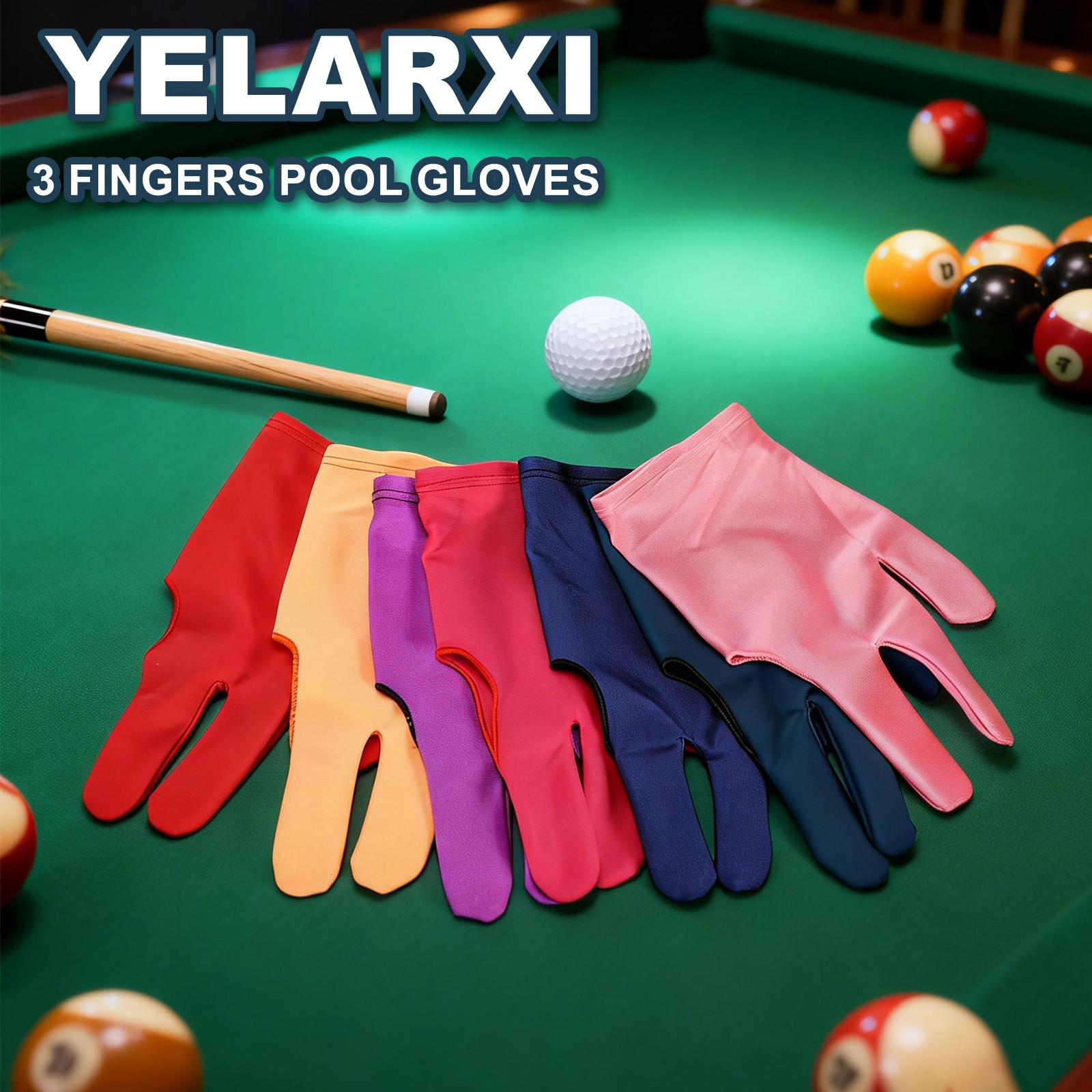 2 Pcs Three Fingers Pool Gloves, Billiards Left Hand Cue Sport Gloves, Black