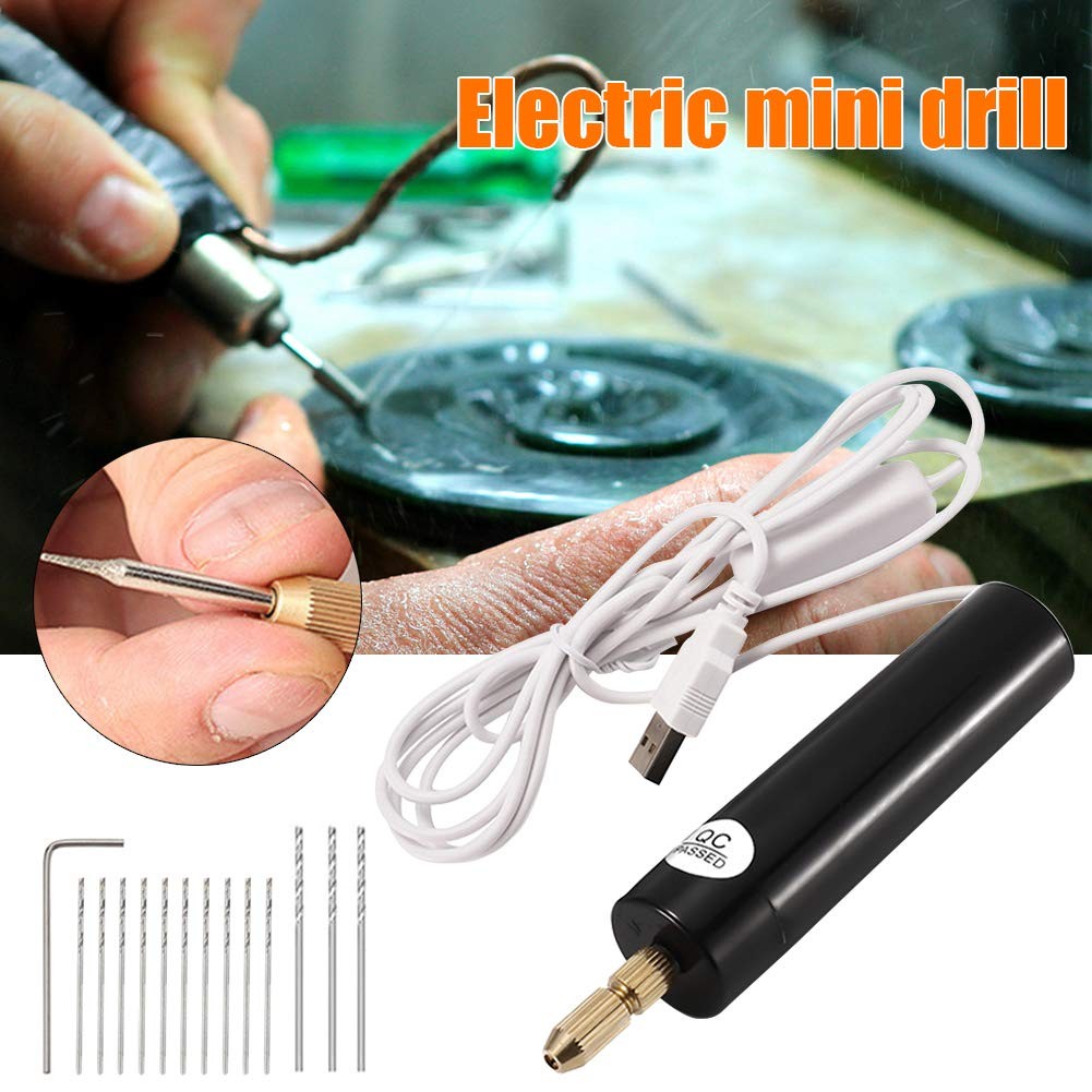 Micro Handheld Drill Bits, 0.7-1.2Mm Mini Electric Resin Drill Set for Casting R