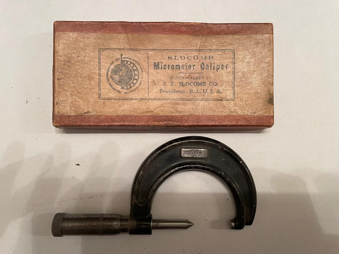 Vintage JT Slocomb Micrometer Caliper 1 - 2" In Box Providence, RI