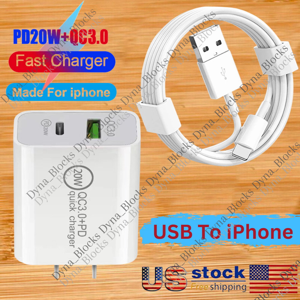 USB C Fast Wall Charger Block PD 20W Power Adapter For iPhone 14/13/12/11/8/iPad