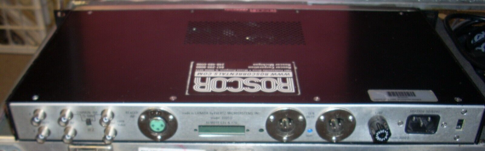 EVERTZ 3600D edit code generator reader - power cord & cables & case - POWERS ON