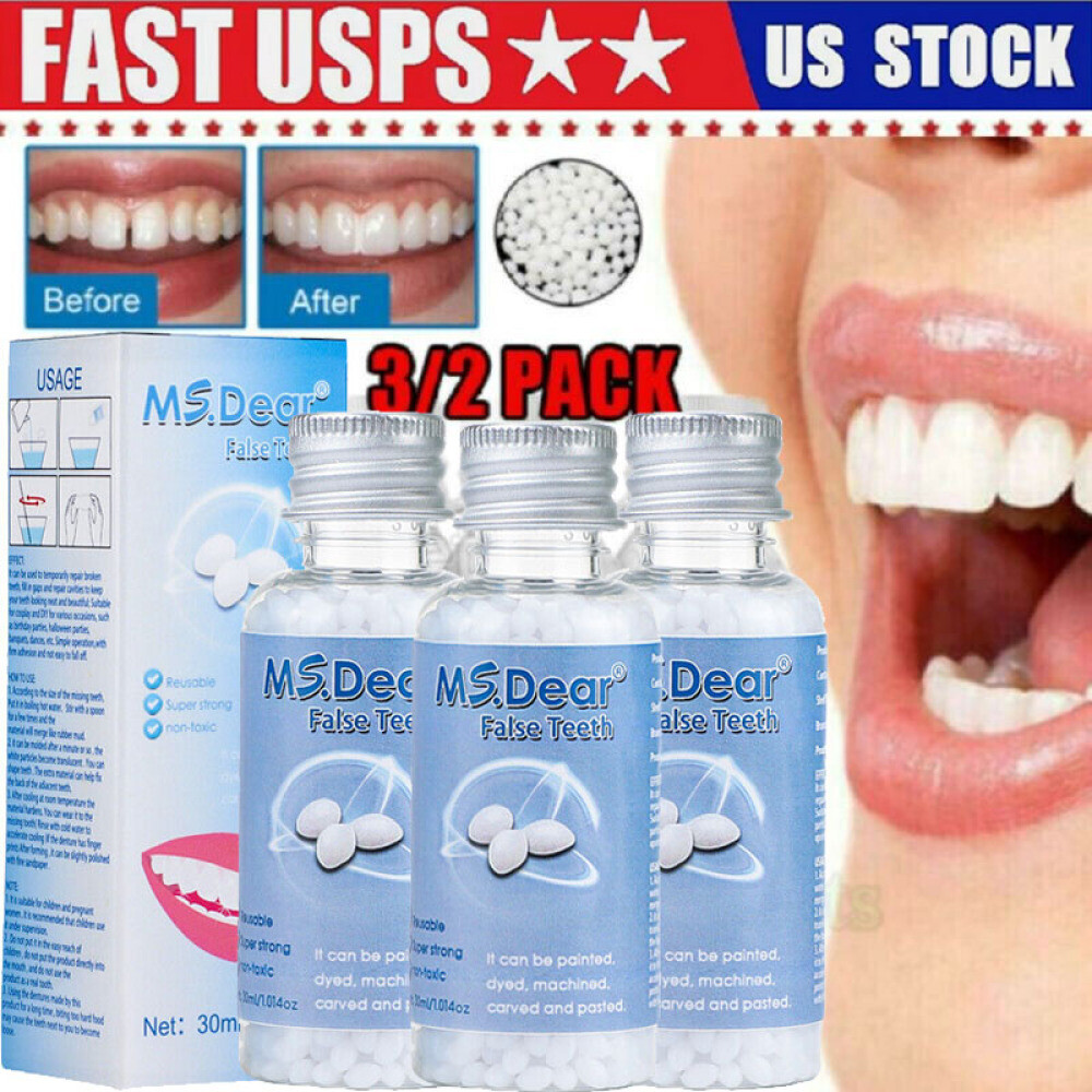3/1x Tooth Repair Granules Temporary Reusable Moldable False Teeth Fitting Beads